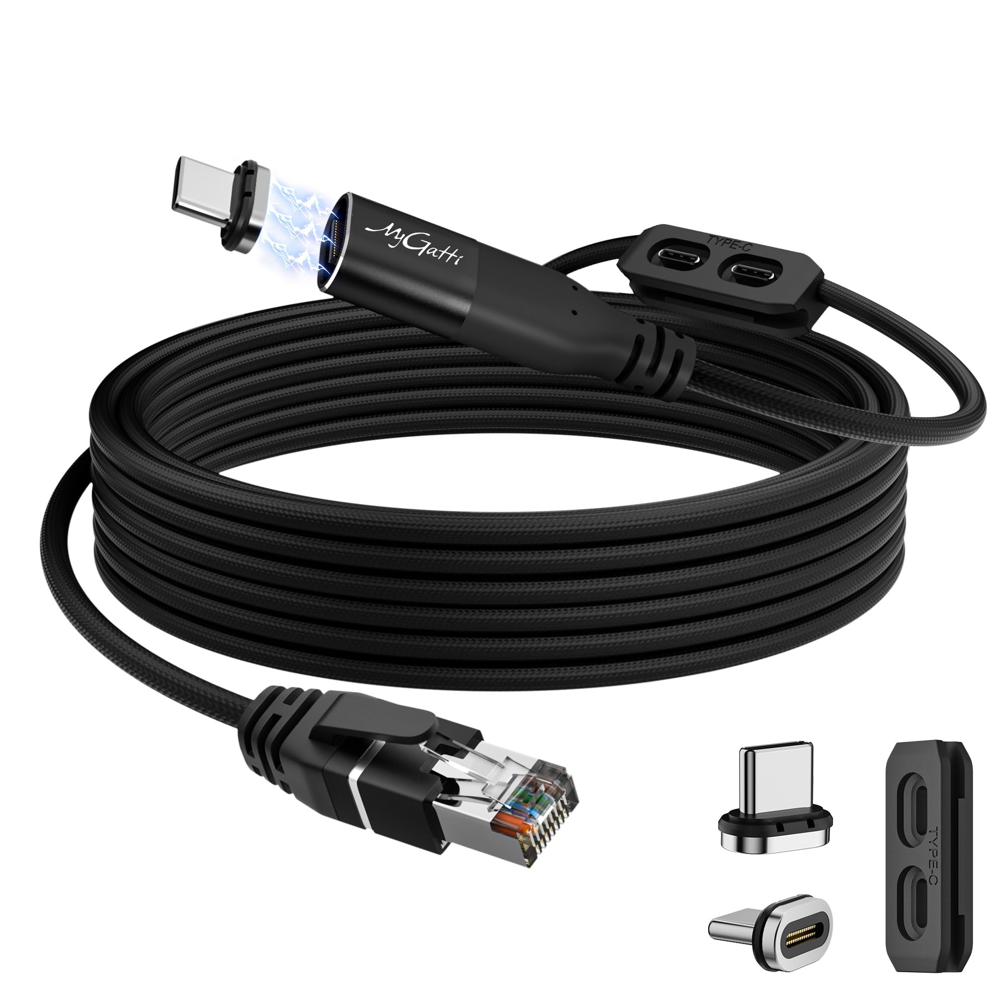 Amazon.co.jp: LANケーブル 1M マグネット RJ45イーサネト変換USB3.1